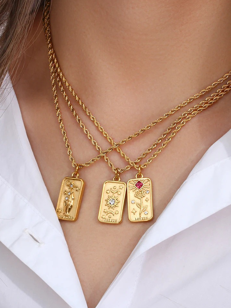 Liekeva - Tarot Kaart Sterren Ketting Goud