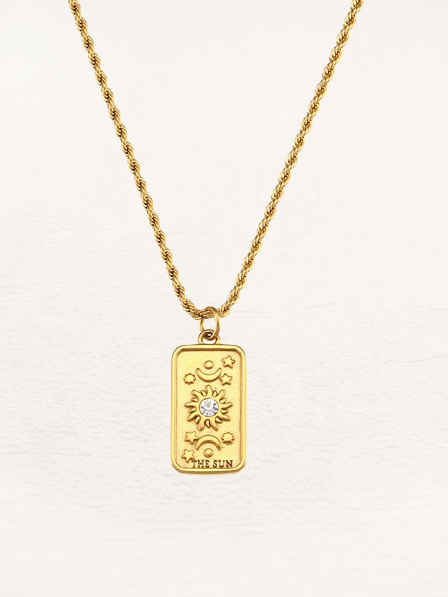 Marlotta - Tarot Kaart De Zon Ketting Goud