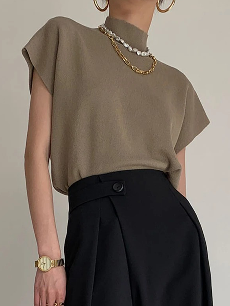 Femke - Coltrui met Korte Mouwen voor Dames | Damestrui | Beige