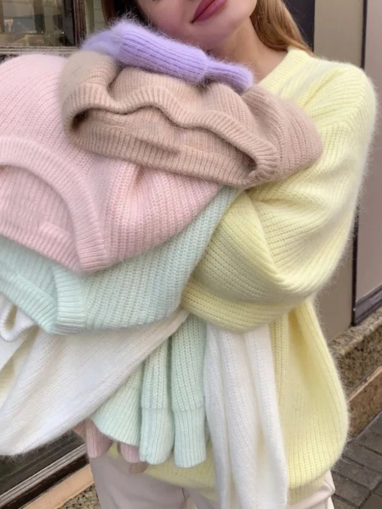 Saskia - Zachte Gebreide Trui voor Dames | Fluffy Sweater voor Vrouwen | Casual Gekleurde Trui