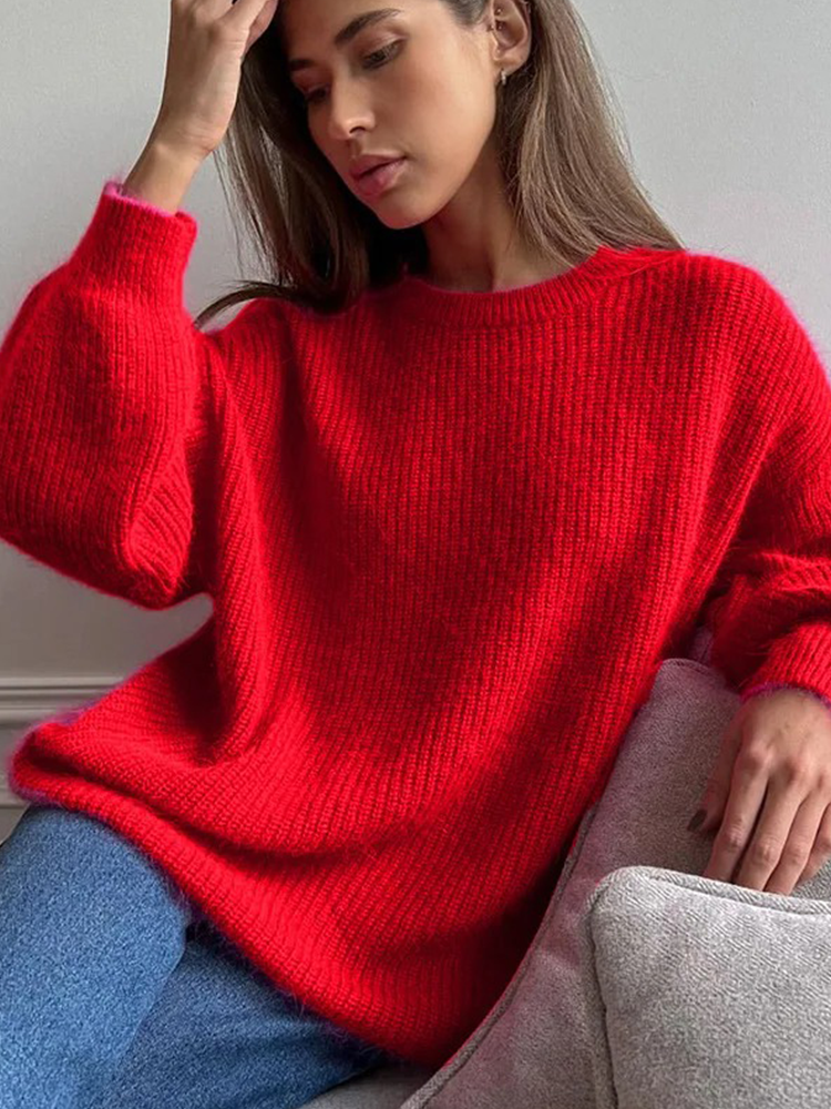 Saskia - Zachte Gebreide Trui voor Dames | Fluffy Sweater voor Vrouwen | Casual Gekleurde Trui