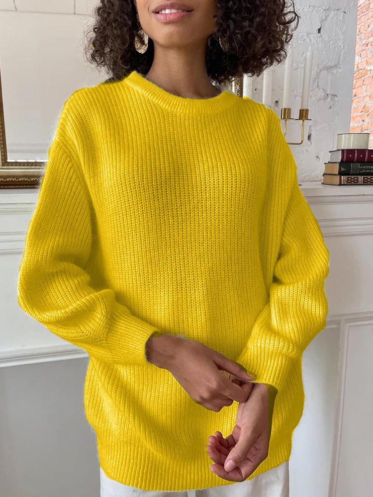 Saskia - Zachte Gebreide Trui voor Dames | Fluffy Sweater voor Vrouwen | Casual Gekleurde Trui