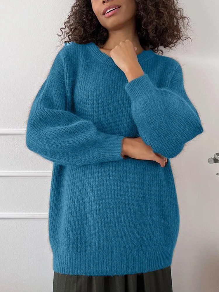 Saskia - Zachte Gebreide Trui voor Dames | Fluffy Sweater voor Vrouwen | Casual Gekleurde Trui