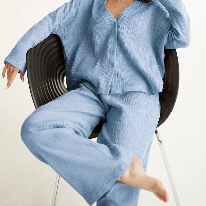 Cornelia Loungekleding Set | Comfy katoenen 2-delige thuispak voor dames