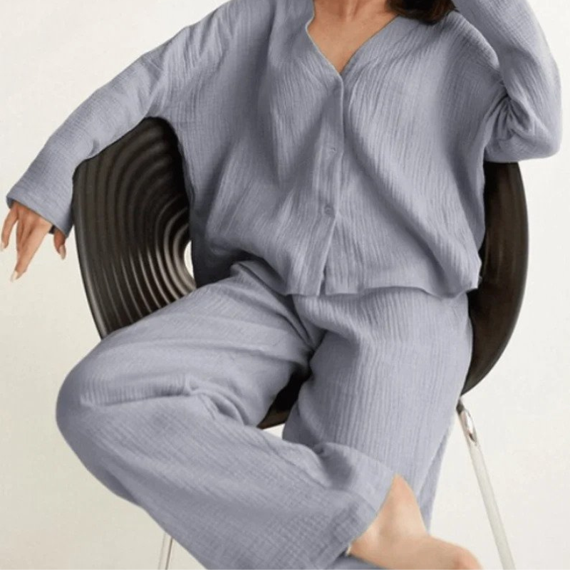 Cornelia Loungekleding Set | Comfy katoenen 2-delige thuispak voor dames