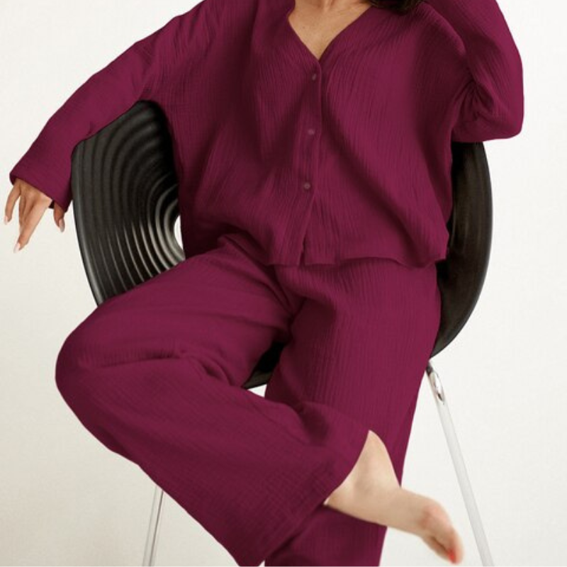 Cornelia Loungekleding Set | Comfy katoenen 2-delige thuispak voor dames