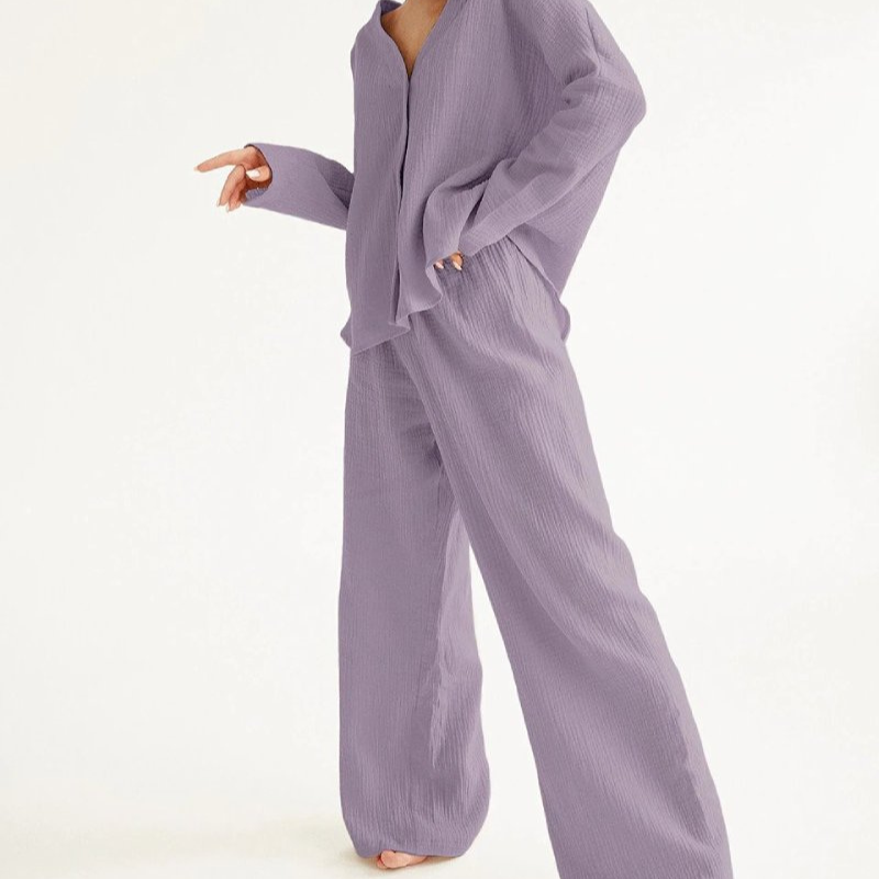 Cornelia Loungekleding Set | Comfy katoenen 2-delige thuispak voor dames
