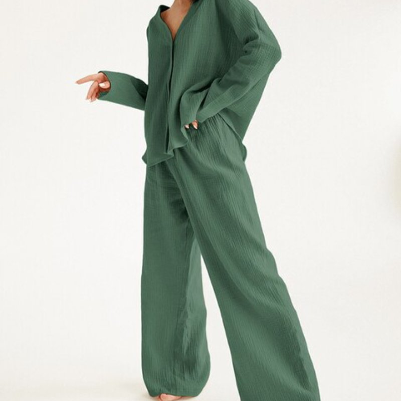 Cornelia Loungekleding Set | Comfy katoenen 2-delige thuispak voor dames