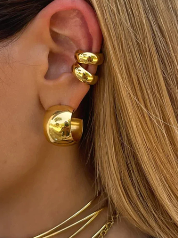 Ina - Chunky Ear Cuff Goud