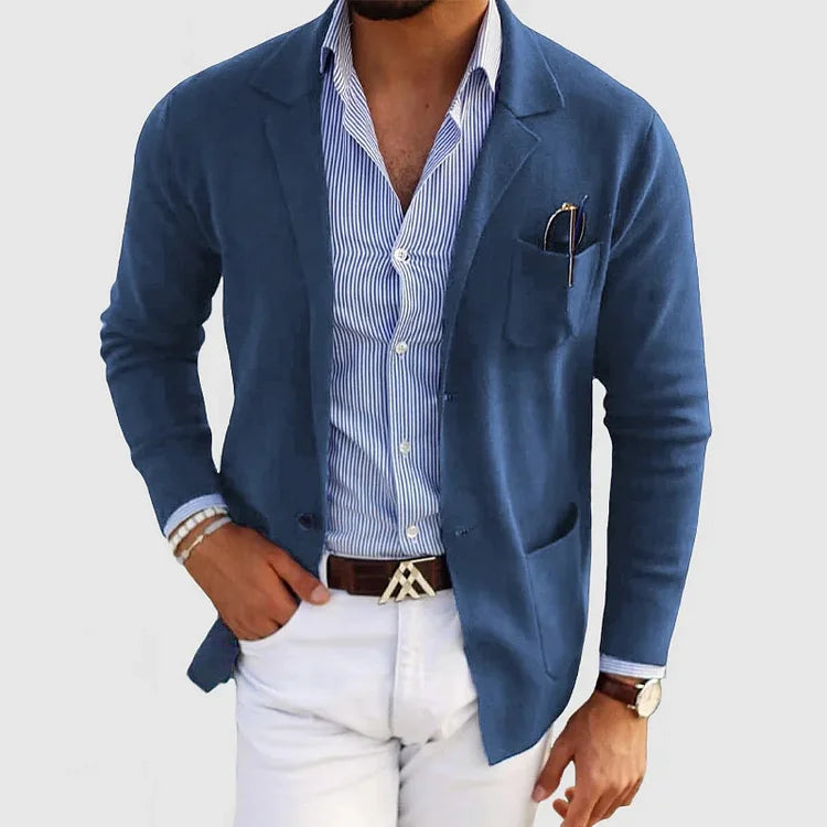 Maad - Zachte Cardigan Vest met Lange Mouwen en Kraag voor Mannen