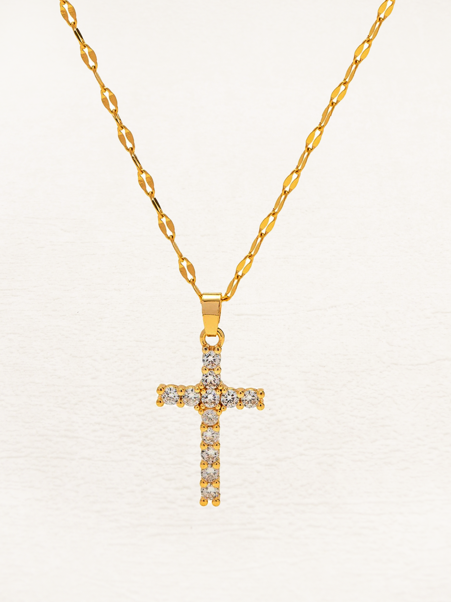 Ninka - Zirkonia Kruis Ketting Goud