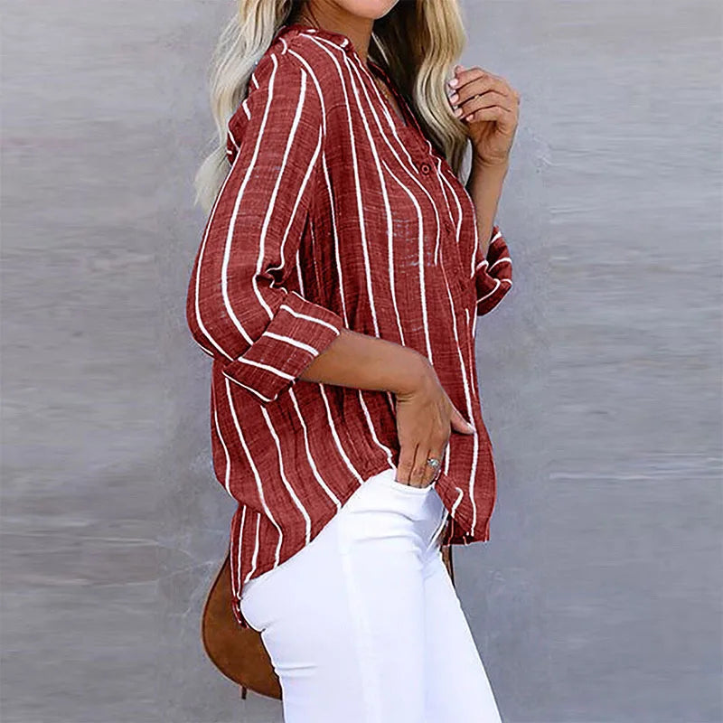 Coco - Elegante Losse Gestreepte Blouse