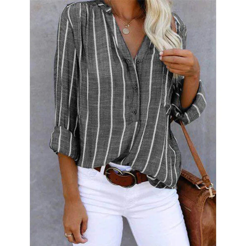 Coco - Elegante Losse Gestreepte Blouse