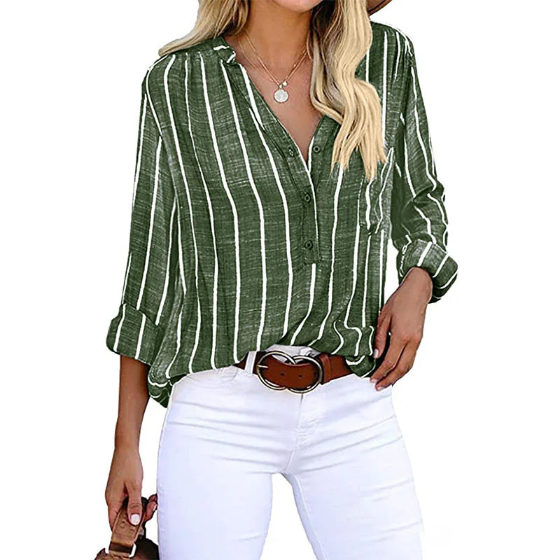 Coco - Elegante Losse Gestreepte Blouse