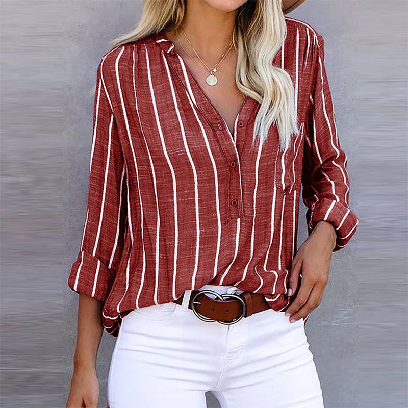 Coco - Elegante Losse Gestreepte Blouse
