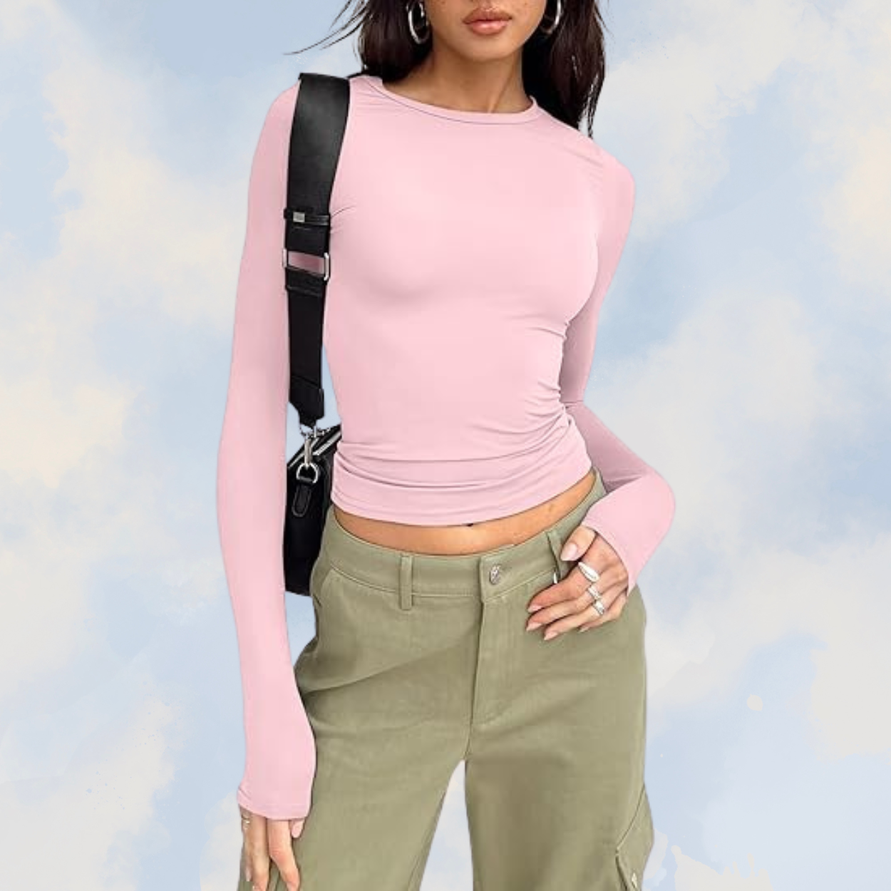 Kylie - Cotton Jersey Longsleeve Top