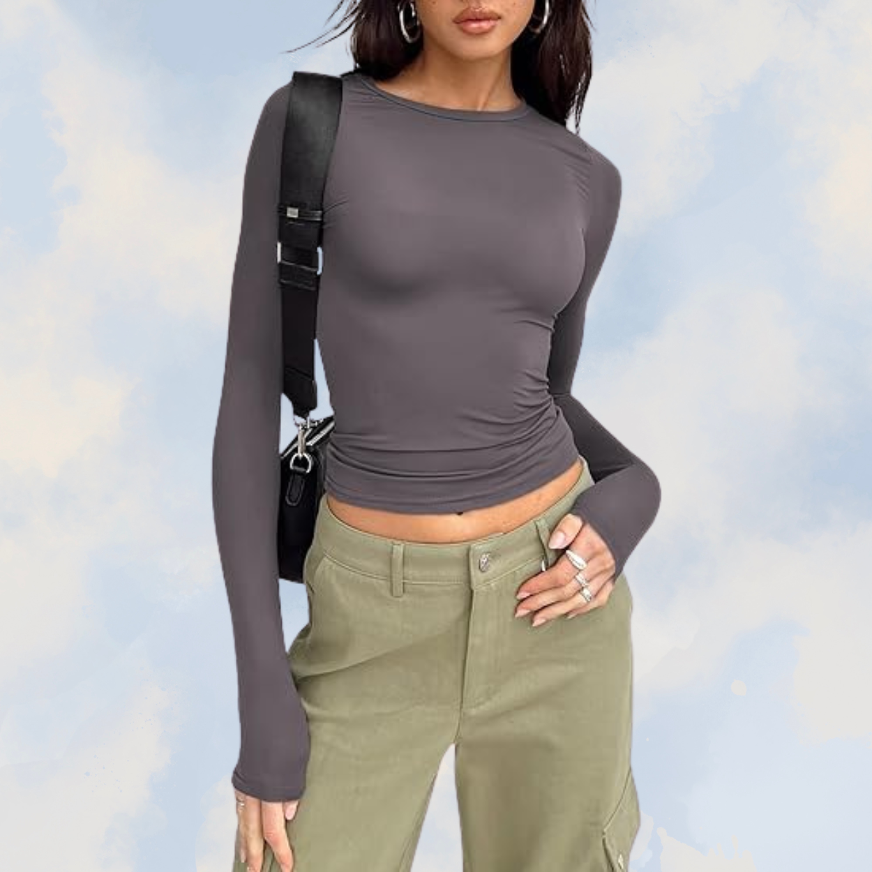 Kylie - Cotton Jersey Longsleeve Top