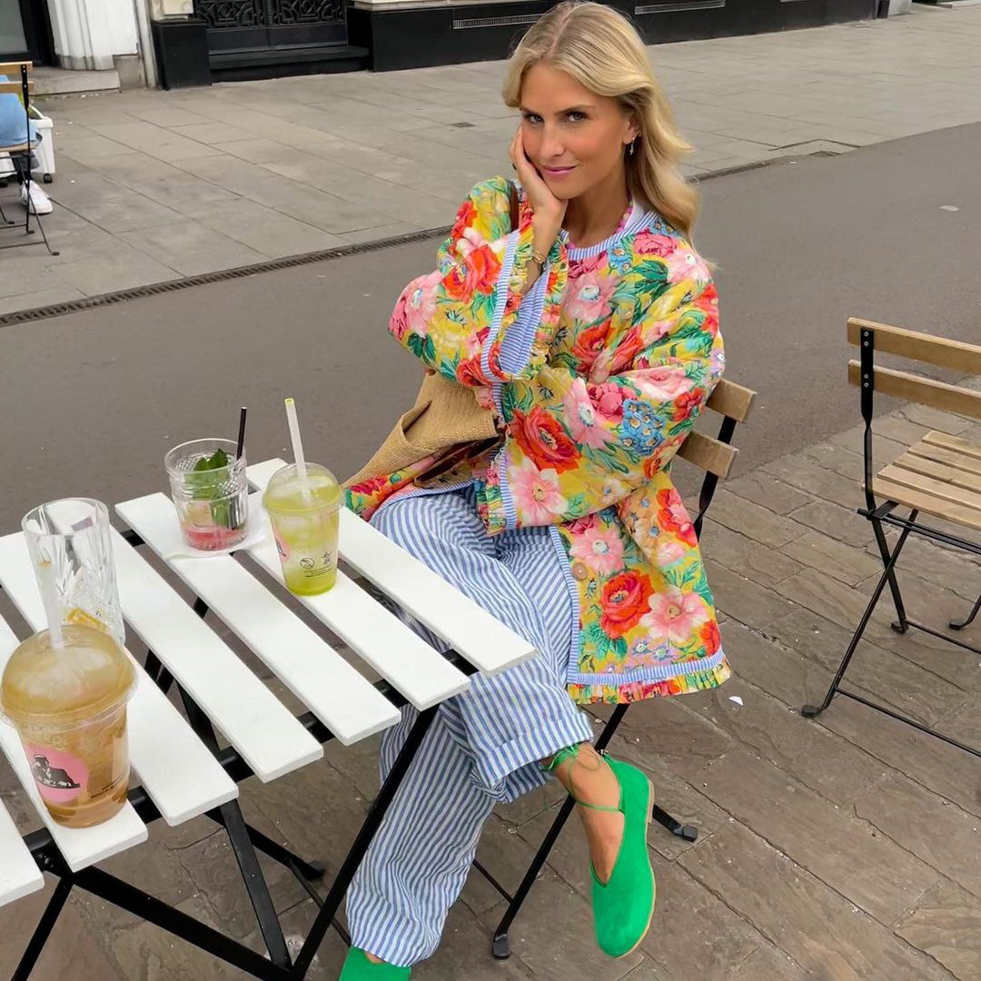 Ella - Gewatteerd Vest met Bloemenprint