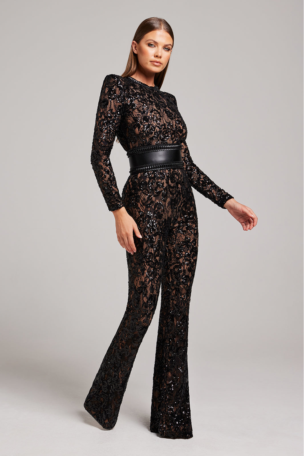 Roos - Elegante Jumpsuit met Lange Mouwen en Uitlopende Pijpen voor Dames