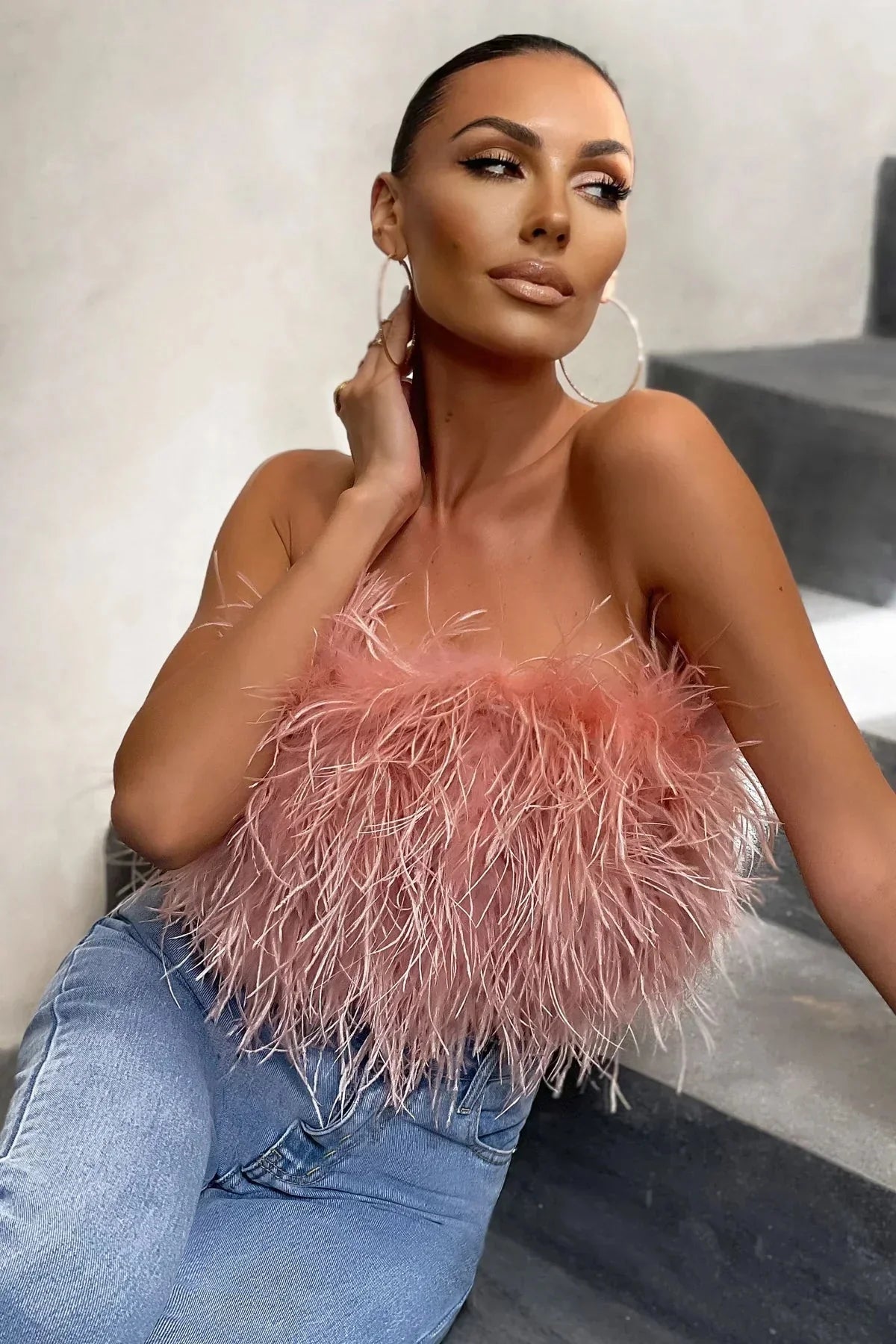 Noa Feather Top | Stijlvolle veren crop top is dé toptrend dit jaar