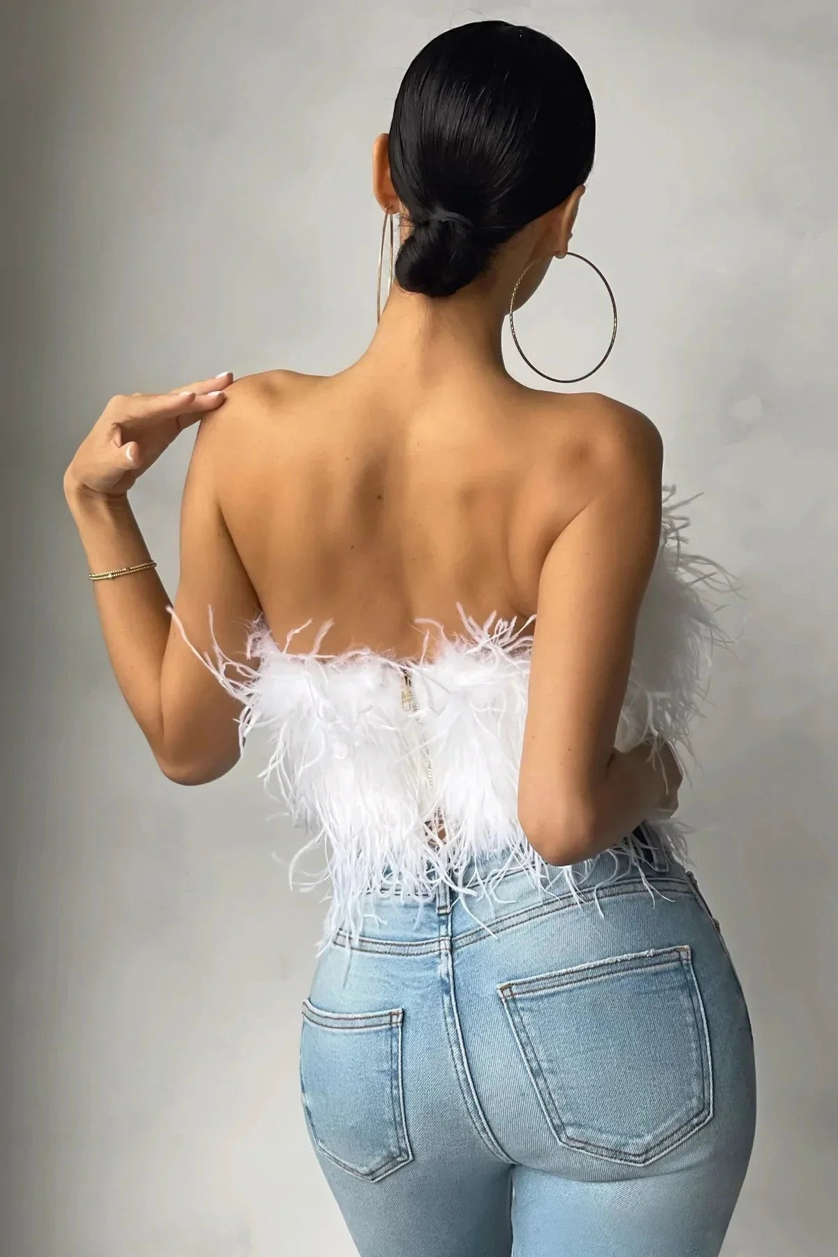 Noa Feather Top | Stijlvolle veren crop top is dé toptrend dit jaar