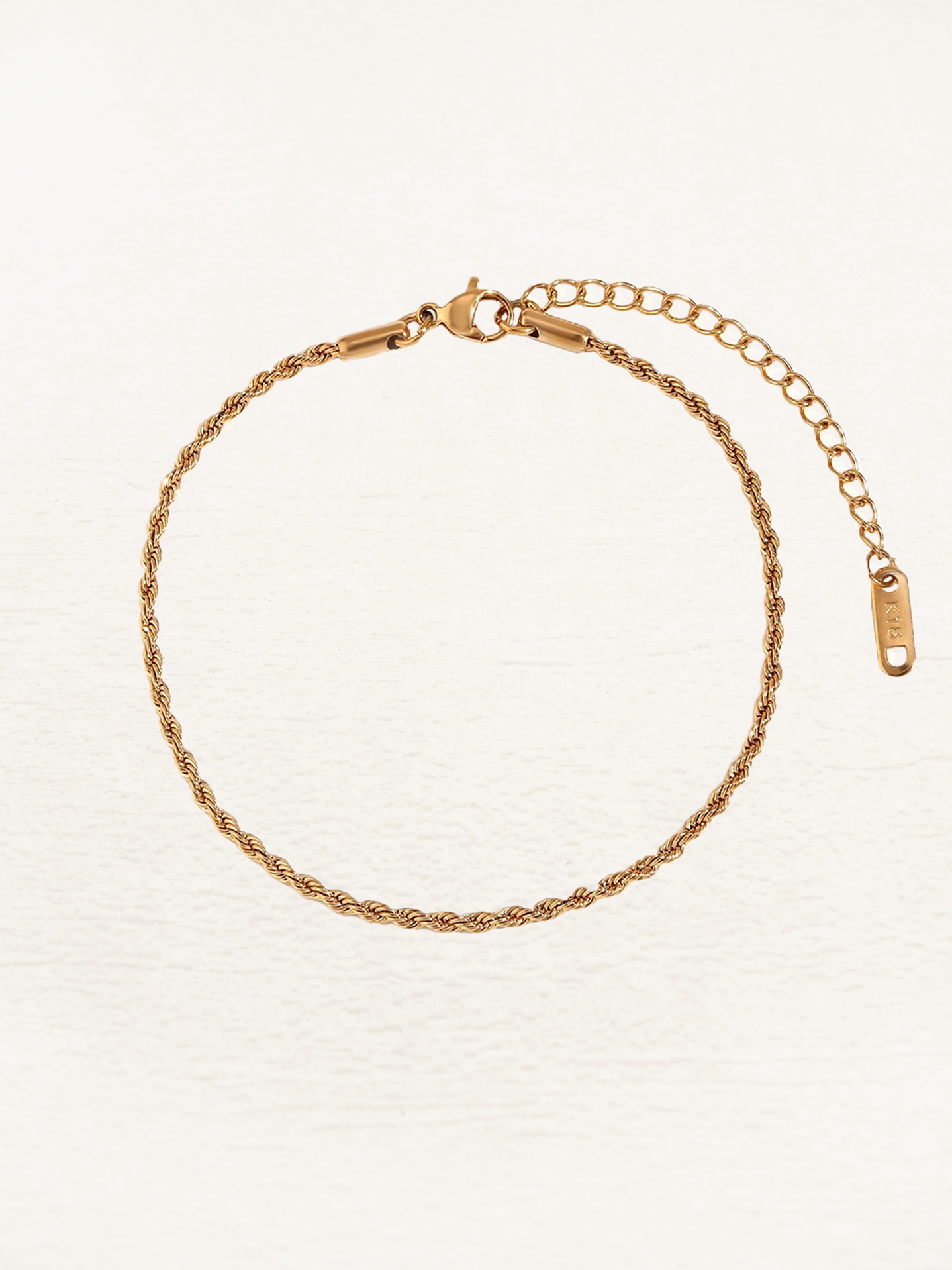 Yara - Twist Chain Enkelbandje Goud