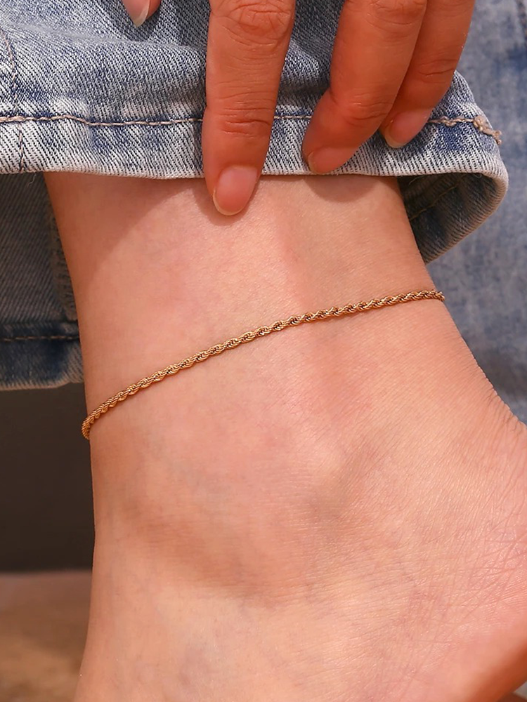 Yara - Twist Chain Enkelbandje Goud