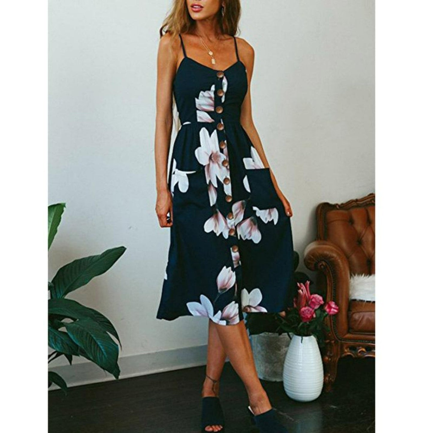 Florence - Elegante witte zomerjurk met V-hals