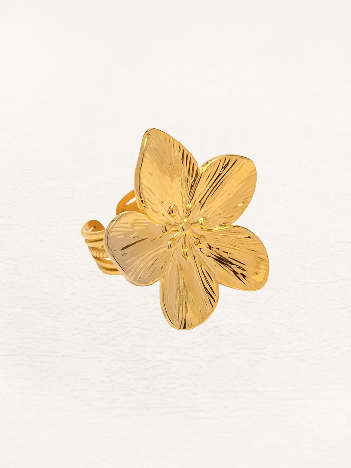 Enda - Flower Blossom Statement Ring Goud