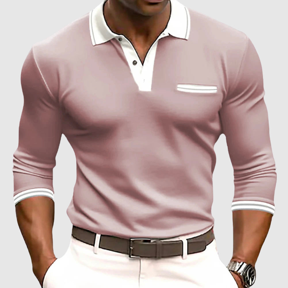 James - Polo Shirt met Witte Afwerking