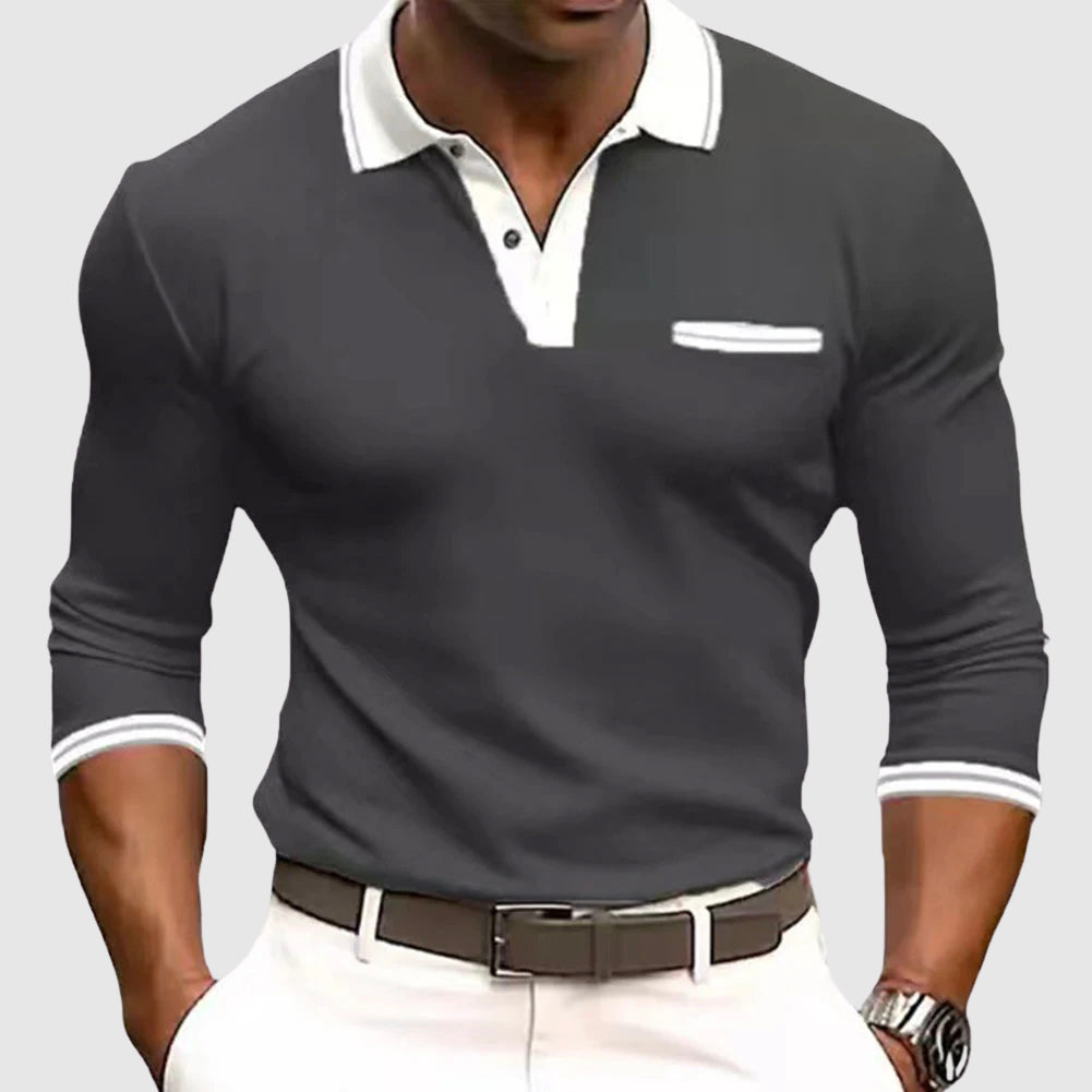 James - Polo Shirt met Witte Afwerking