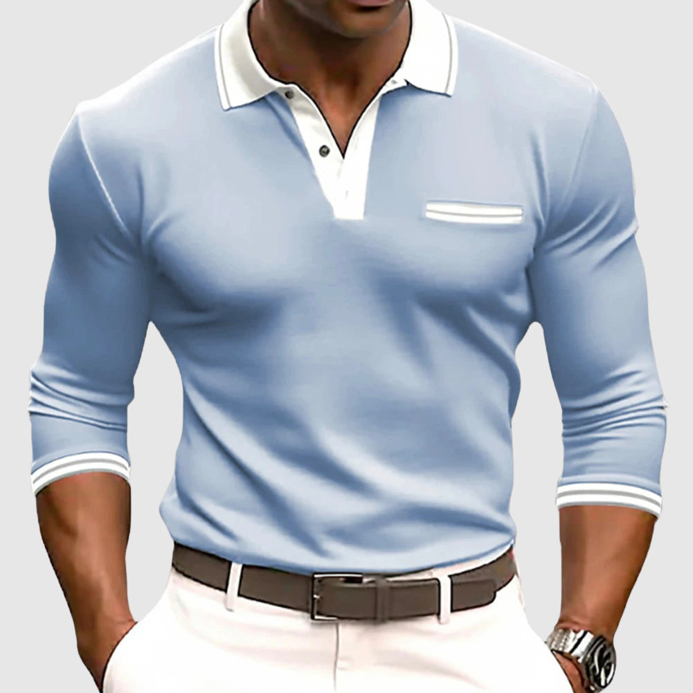 James - Polo Shirt met Witte Afwerking