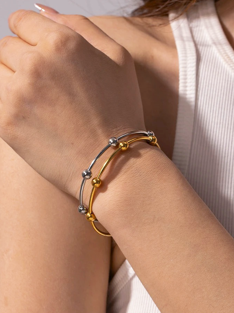 Elisabeth - Rosalien Kraal Bangle Armband Zilver