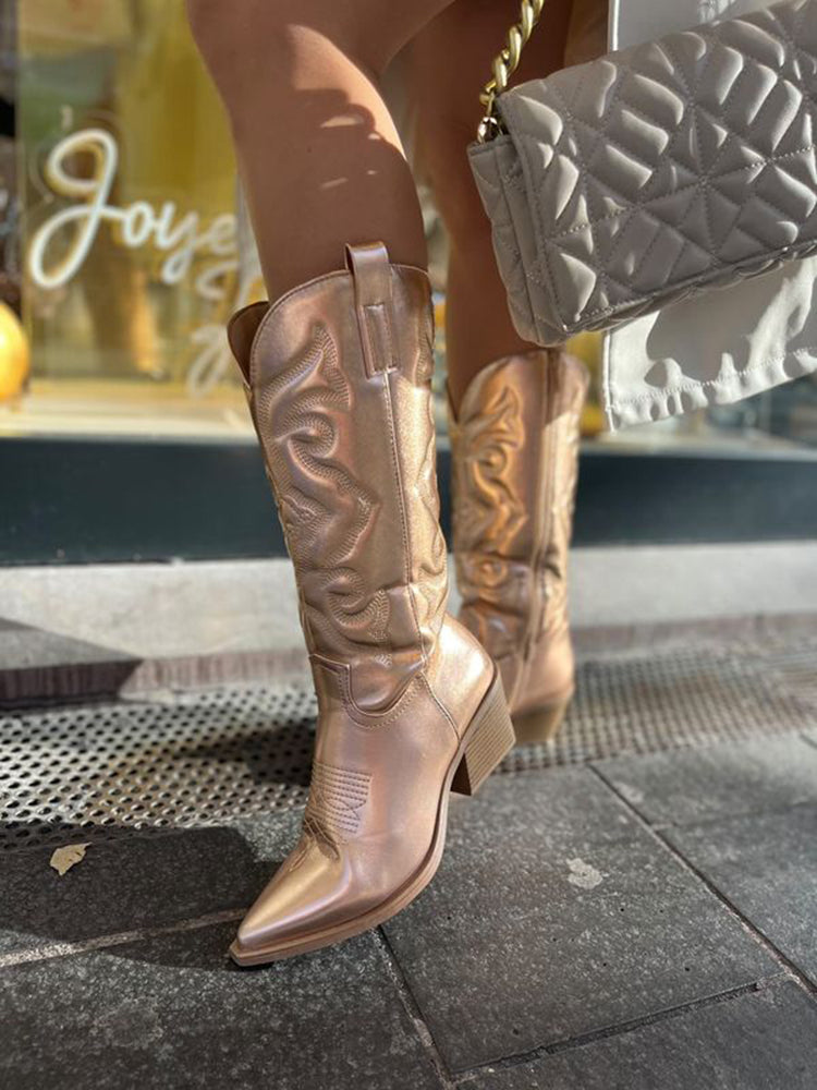 Sanne - Elegante metallic cowboylaarzen