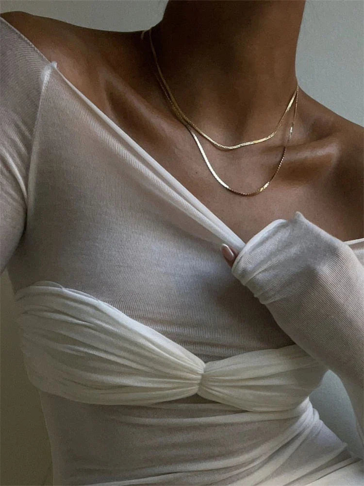 Mia – Off-Shoulder Top met Ruches