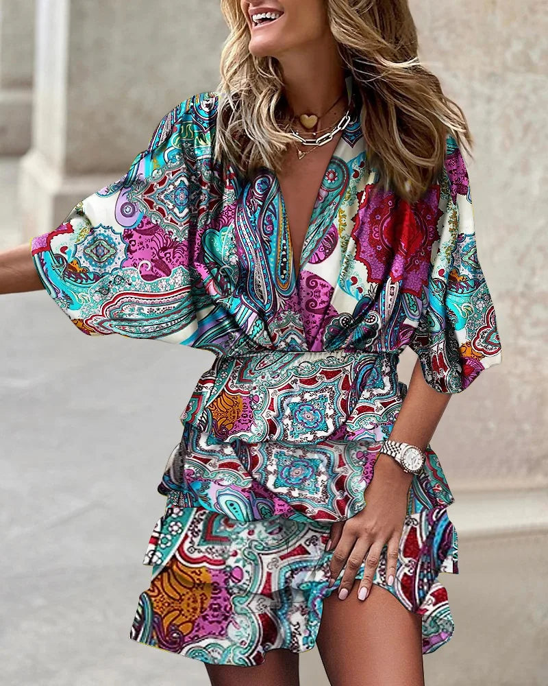 Evi - Stijlvolle mini jurk met print