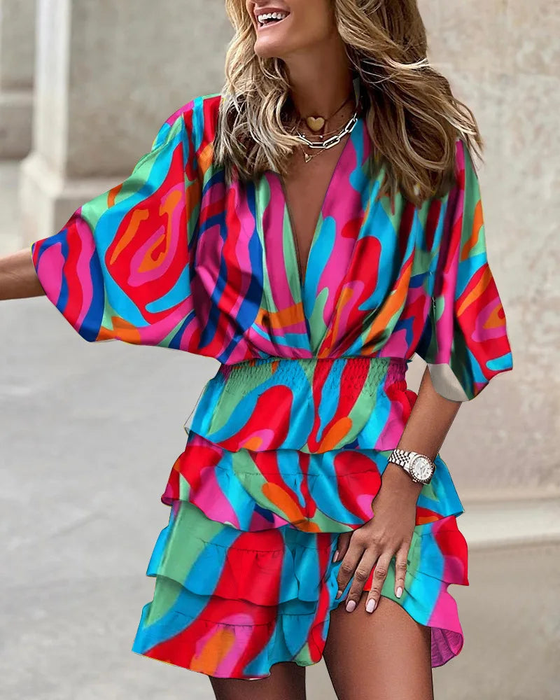 Evi - Stijlvolle mini jurk met print