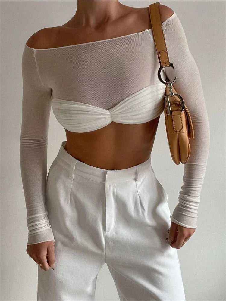 Mia – Off-Shoulder Top met Ruches