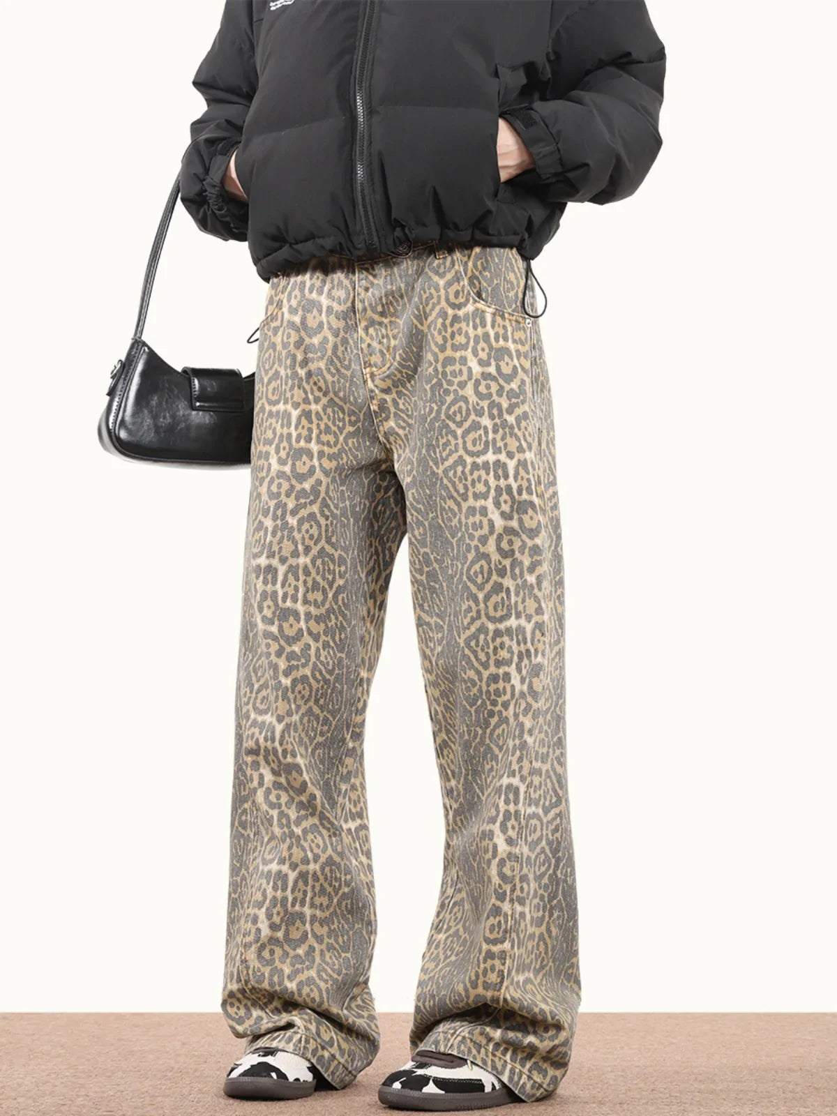 Mia – Leuke Leopard Print Wijd-Leg Broek