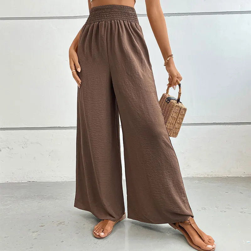 Eva - Linnen Elastische Hoge Taille Comfy Mode Flared broek