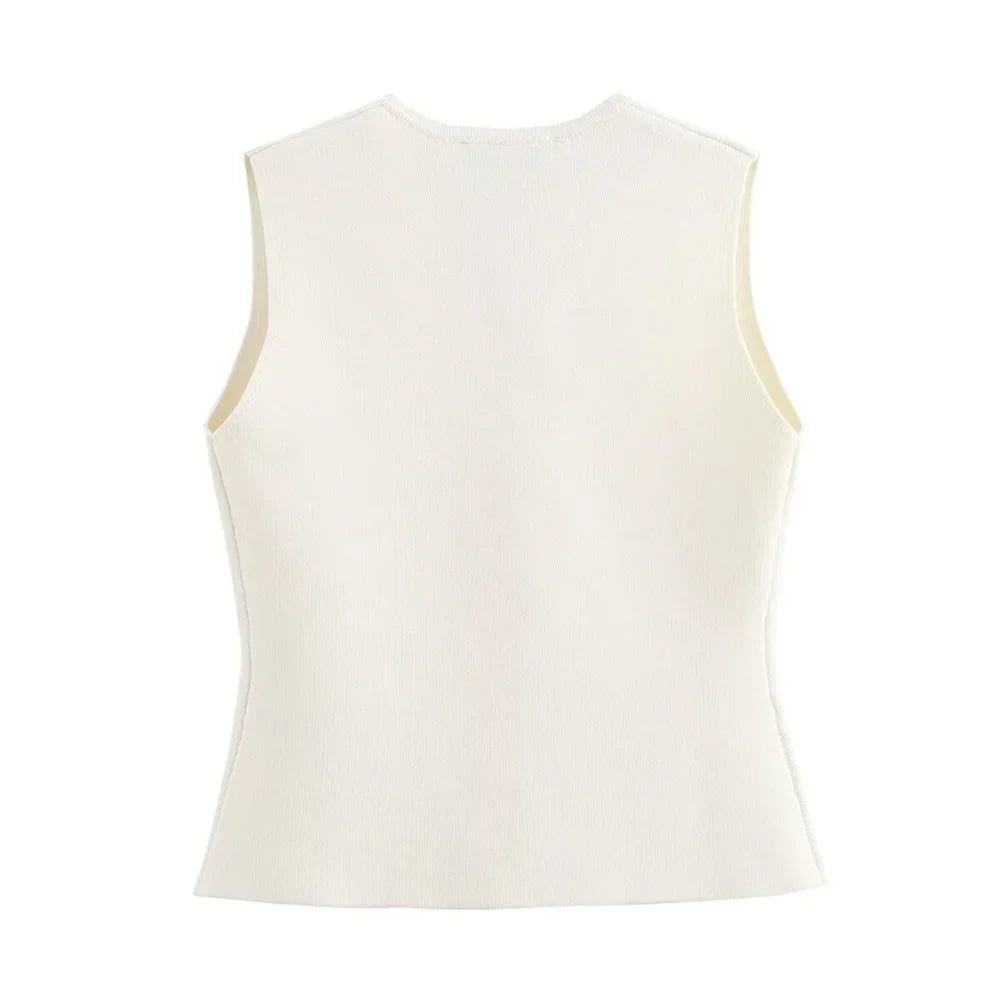Mia – Geribd Gebreid Vest Top