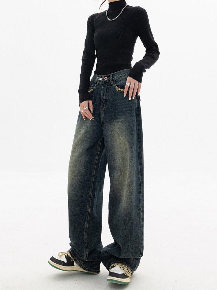 Lura - Y2K Jeans - Dames Vintage Streetwear Koreaanse Baggy Jeans