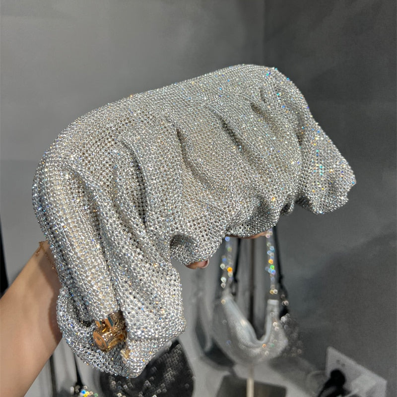 Lila – Avondtas met Strass Steentjes