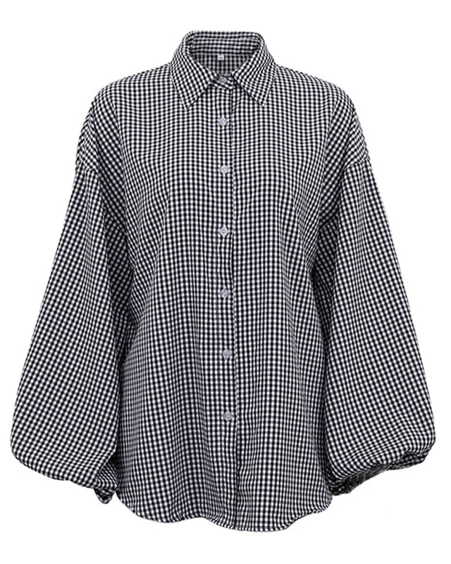 Olivia – Oversized Shirt met Gingham Ruitpatroon