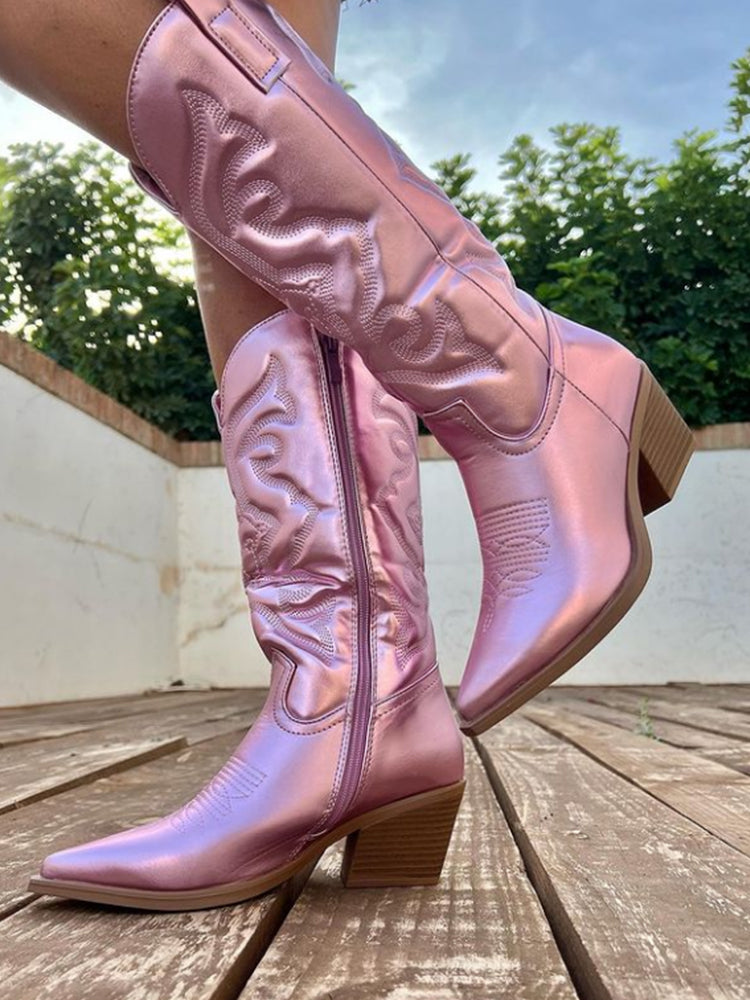 Sanne - Elegante metallic cowboylaarzen