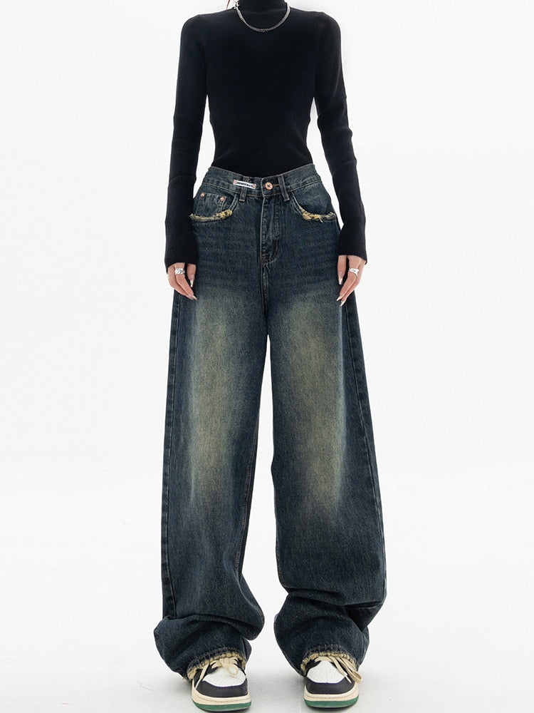 Lura - Y2K Jeans - Dames Vintage Streetwear Koreaanse Baggy Jeans