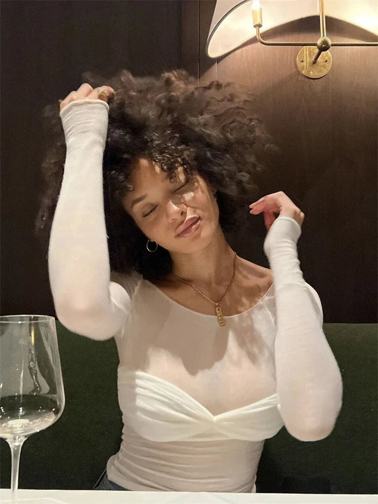 Mia – Off-Shoulder Top met Ruches