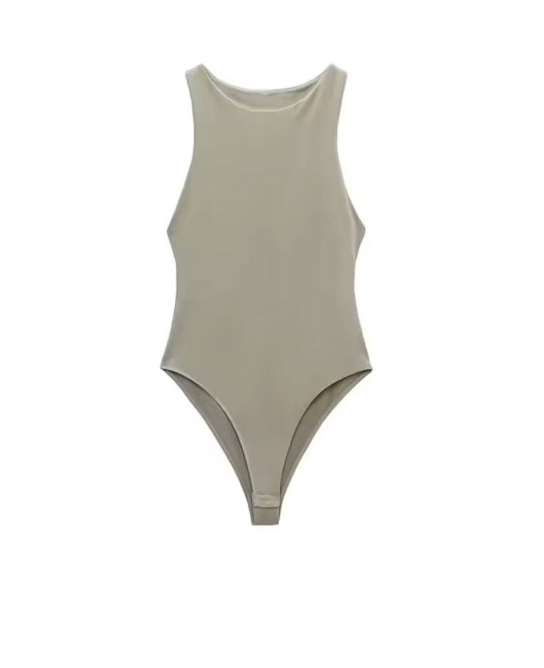 Melissa - Modieus Strak Bodysuit met Halternek