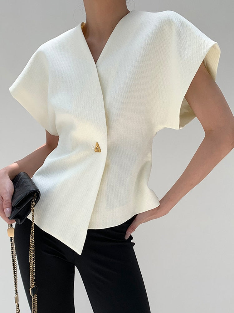 Ava - Gestructureerde Blazer Top