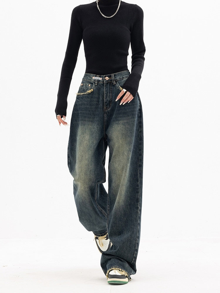 Lura - Y2K Jeans - Dames Vintage Streetwear Koreaanse Baggy Jeans
